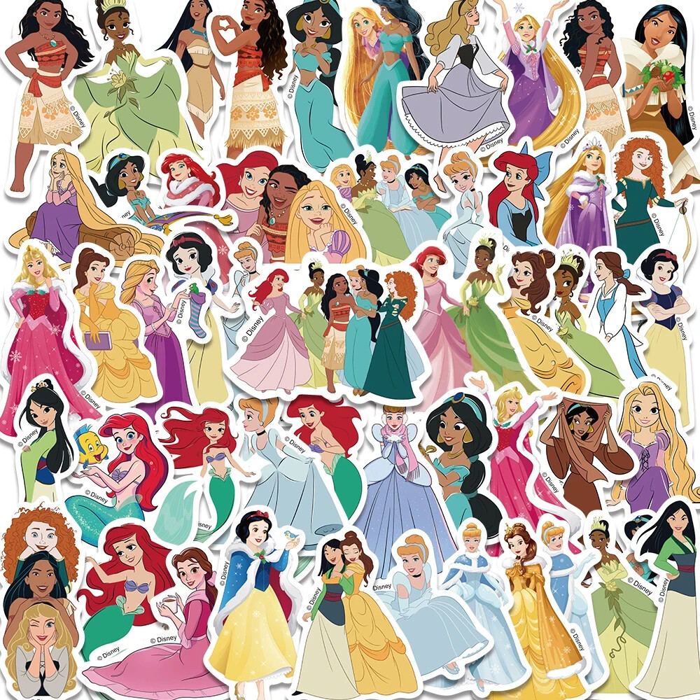 PRINCESSES From DISNEY 50pc STICKER SET, Little girls of all ages love them.