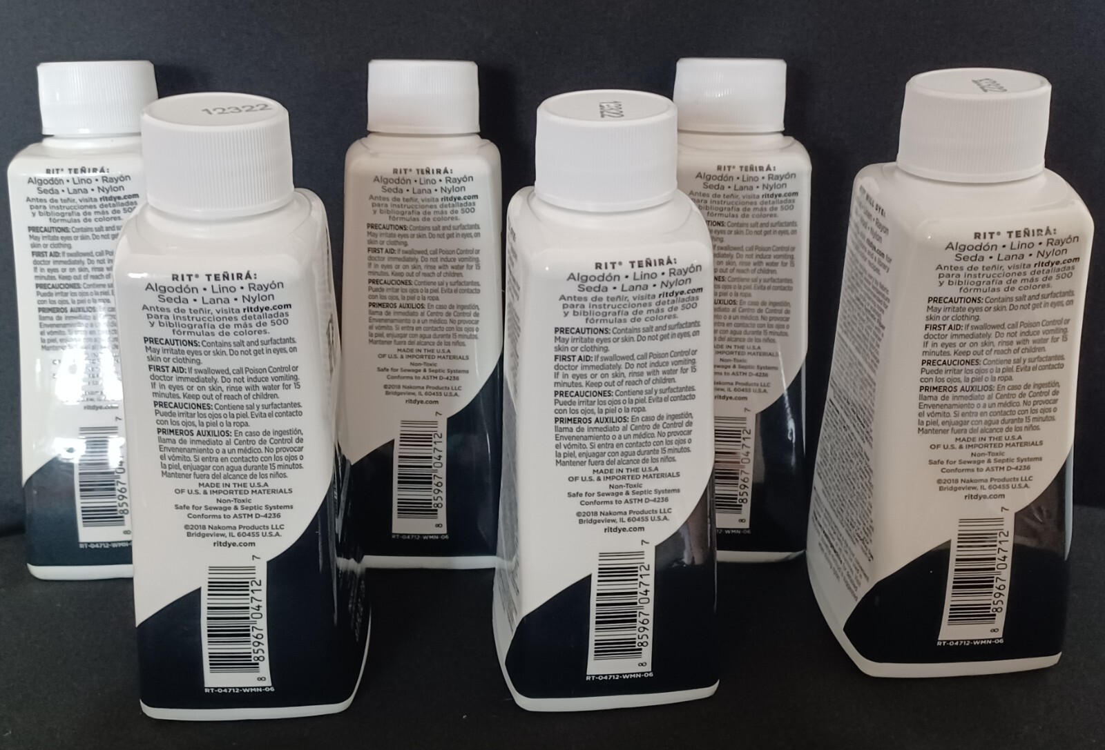 Rit All Purpose Black Liquid Dye 8 oz-6 Pack