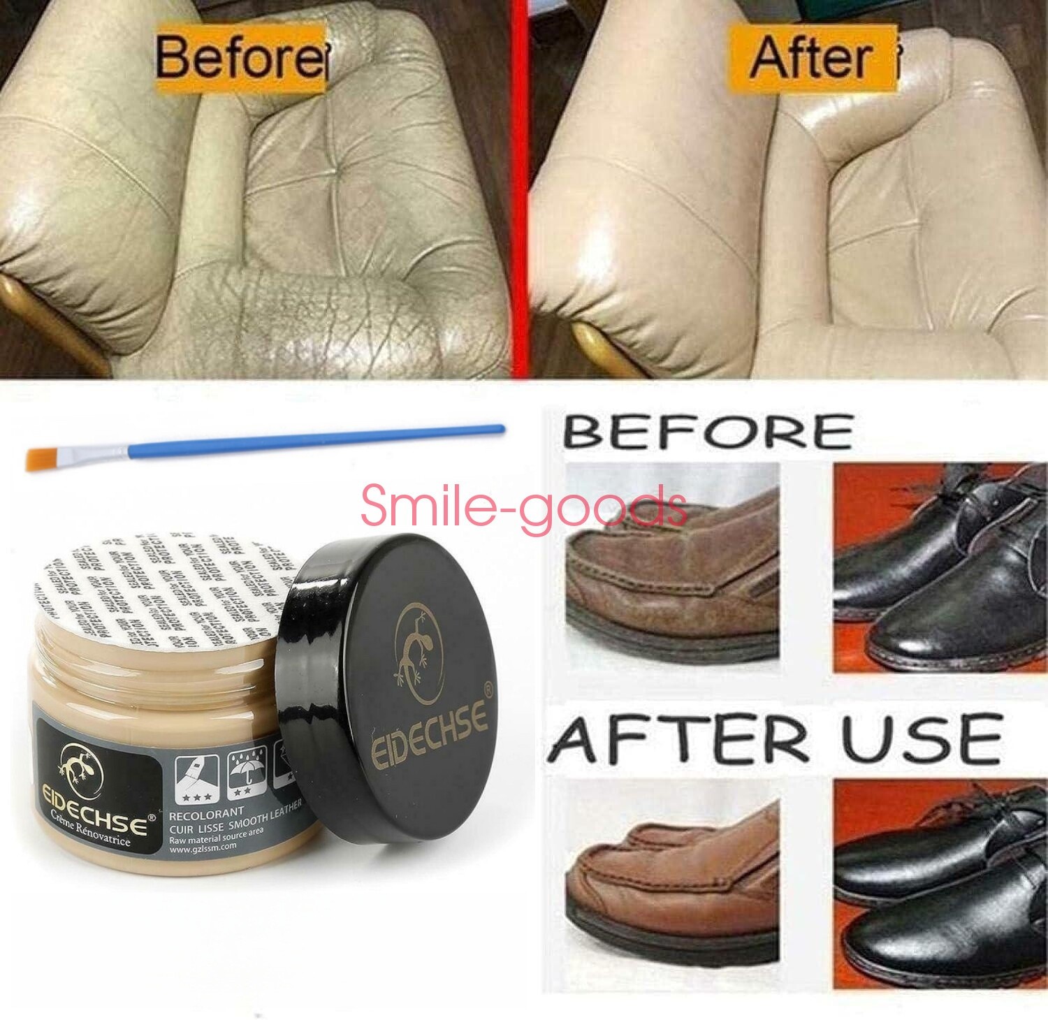 Leather Repair Cream Recolor Car Seat Sofa Dye Color Restorer Renew Paste