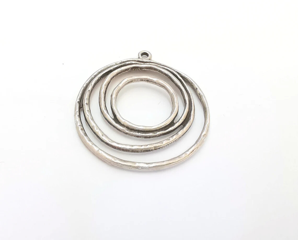 Circle Dangle Charms Antique Silver Plated jewelry Accessories (40x37mm) G21557