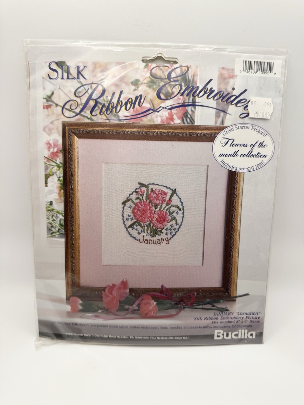 Bucilla Flowers of the Month Silk Ribbon Embroidery Kit (Choose 1 Month $7 Each)