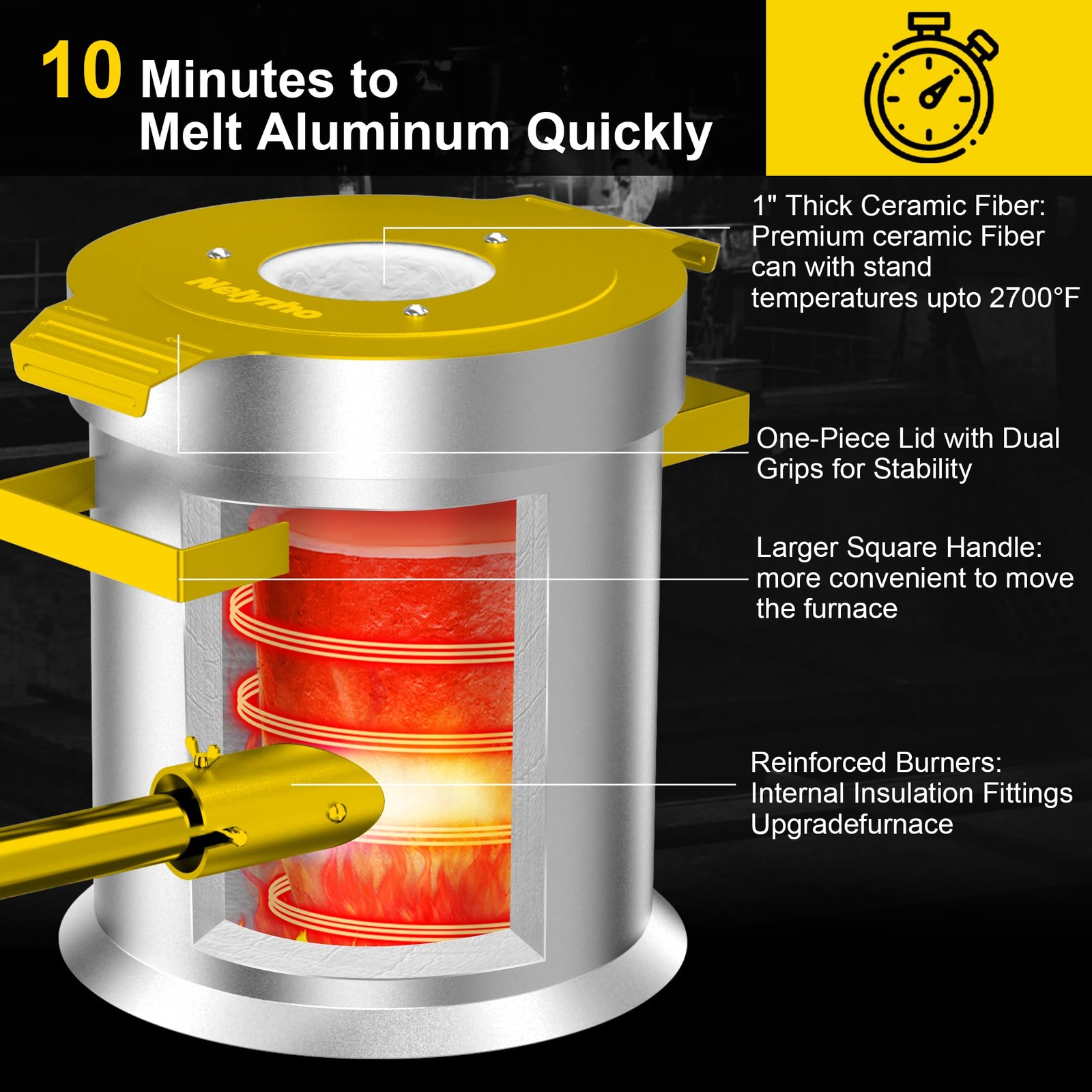 Propane Melting Furnace 6KG Metal Casting Machine Gold Silver Copper Nelyrho
