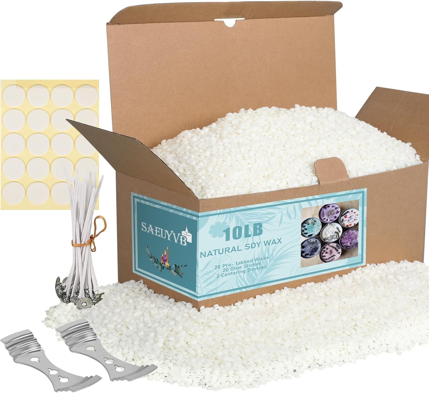 Soy Candle Wax Candle Making 10 lbs Natural Soy Wax Kit with Wicks Flakes Bulk