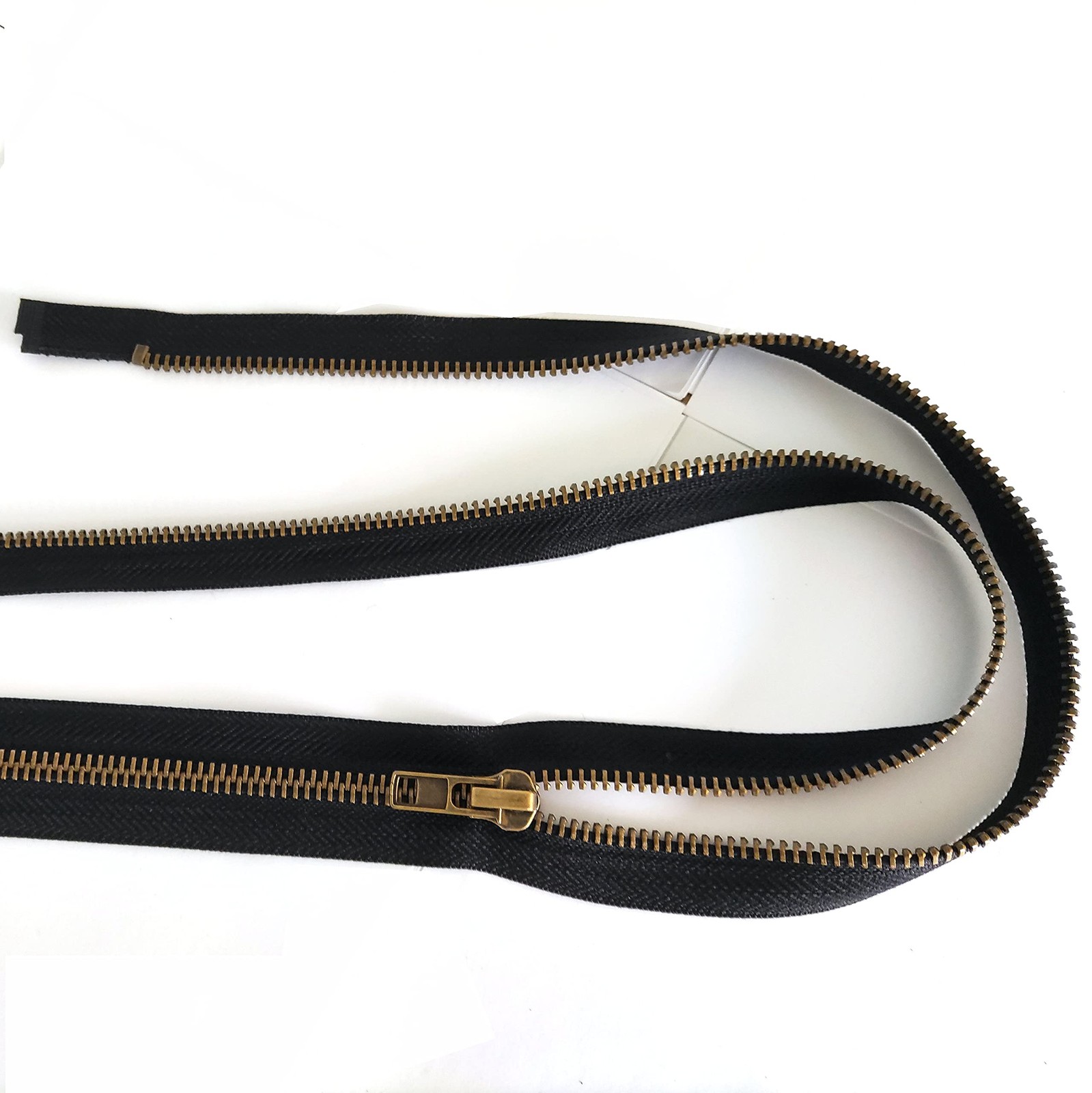 #5 24 In Antique Brass Separating Jacket Zipper Heavy Duty Metal Sewing 2 PCS