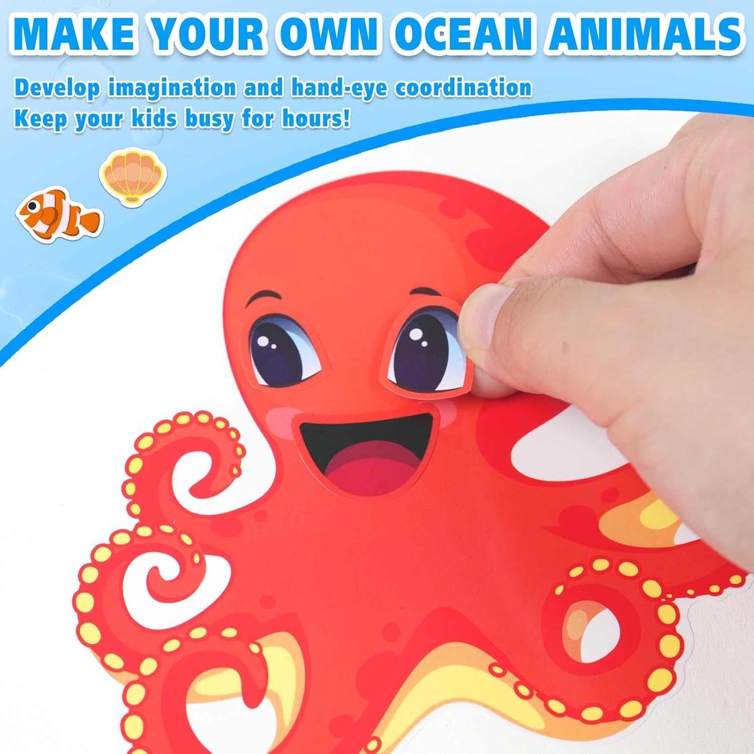 Vibrant 42 Pcs Ocean Animals Stickers – Mix & Match for Endless Creativity!