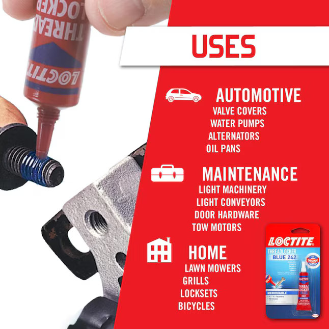 Loctite 209728 Heavy Duty Threadlocker Blue 242 Specialty Glue 0.20 fl. oz.