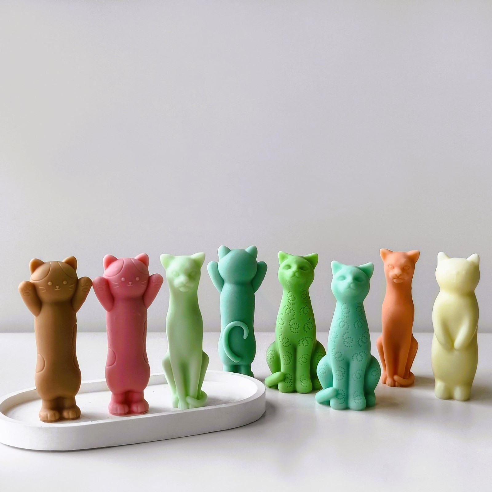 Standing Cat Silicone Molds, Cats Candle Mold for Soap Soy Wax DIY Handcraft, An