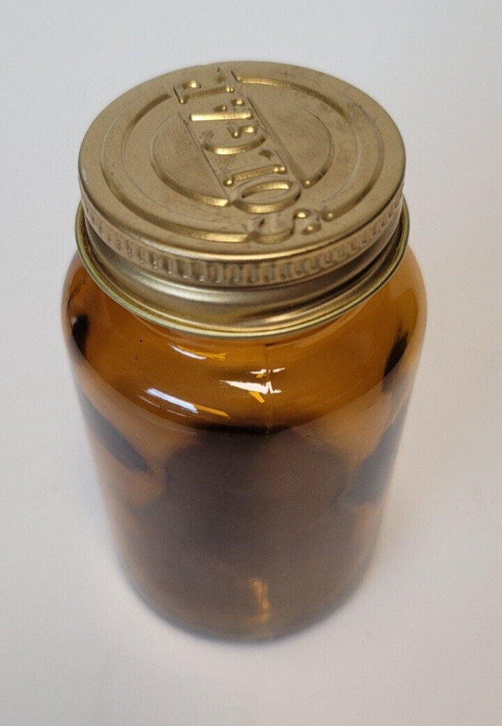 Solgar Wide Mouth Amber Glass Bottle with Aluminum Lid