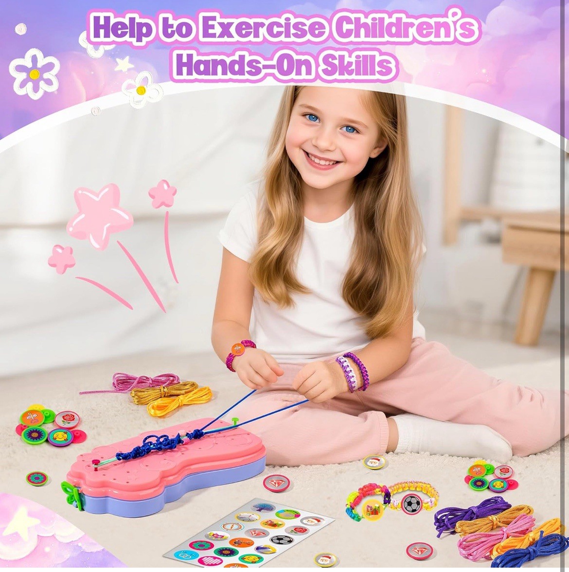 Friendship Bracelet Making Kit for Girls 8-12, Arts Crafts Kits Toys for Girls