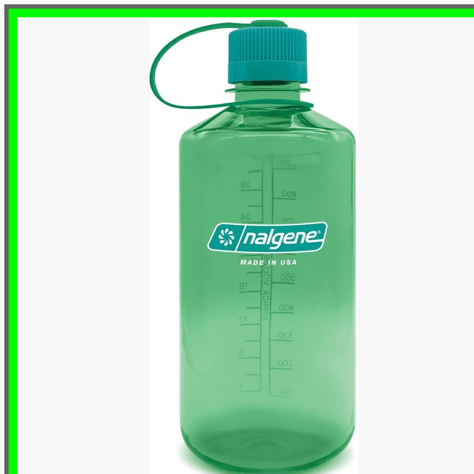 Green 32 oz Water Bottle Made from Recycled Plastic