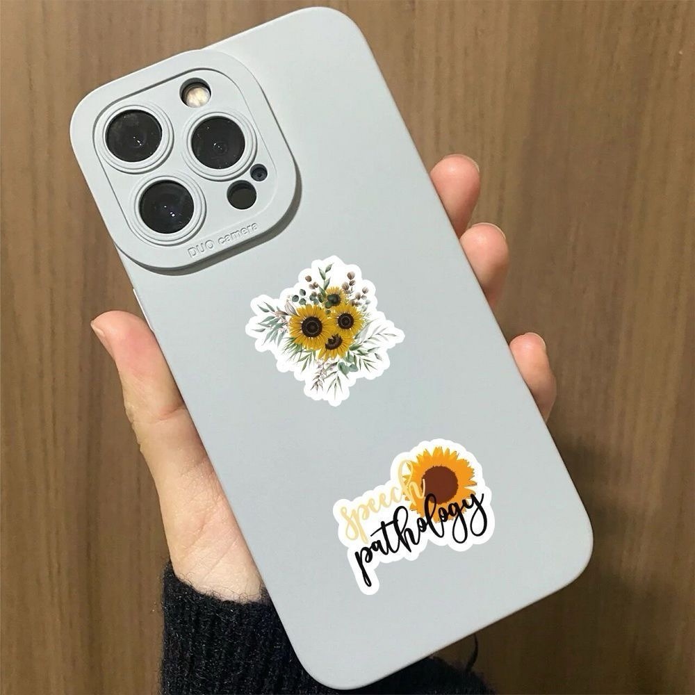 100 Pcs Random Inspirational Sunflower Vinyl Waterproof Stickers