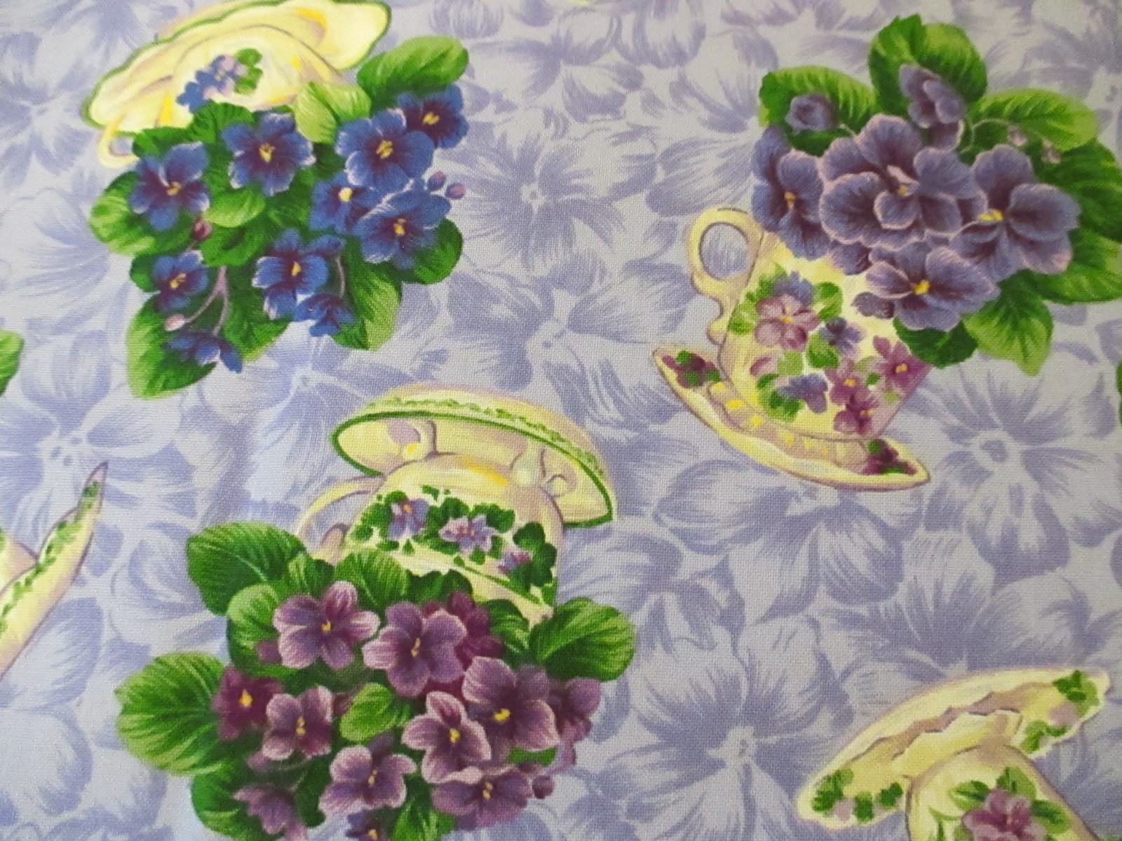 Flower of the Month Club February Violets Northcott Purlples Cotton 1yd x 44