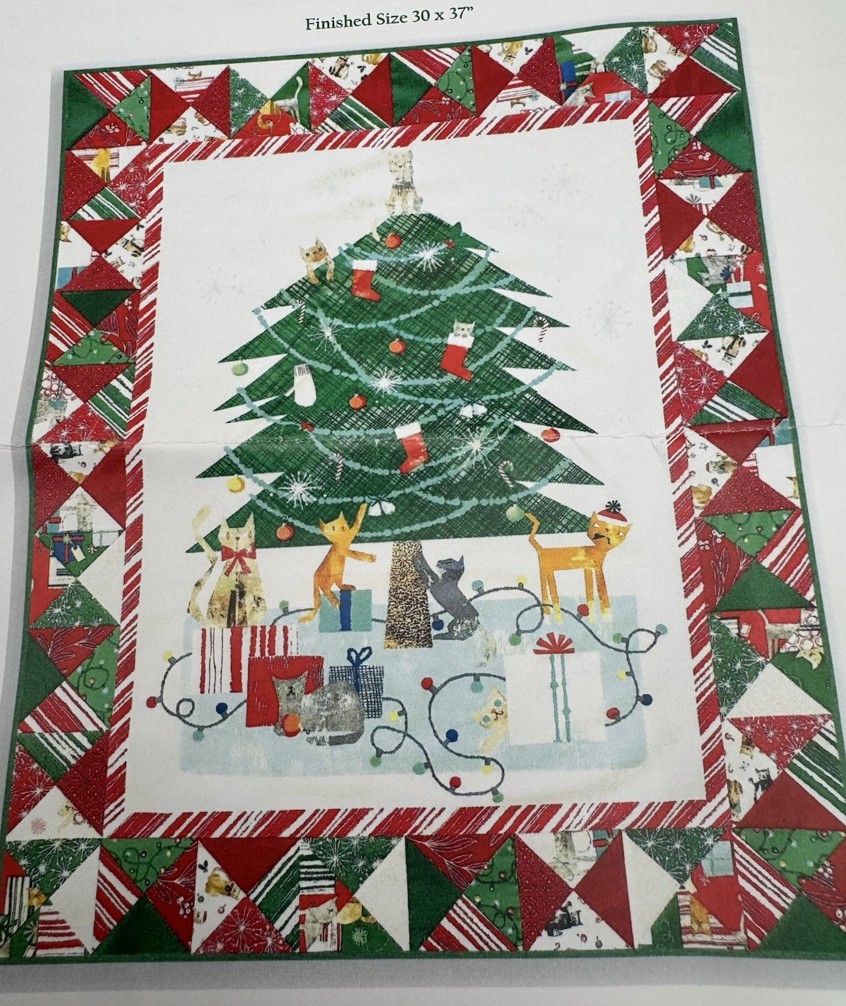 Jordan Fabrics Make Merry Panel Christmas Quilt Kit 30×37 USA